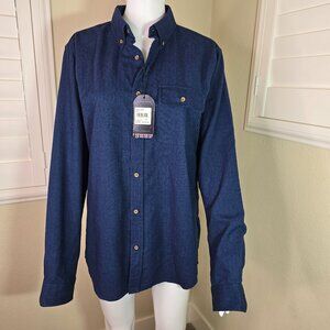 Ben Sherman Brushed Herringbone Overshirt in Navy